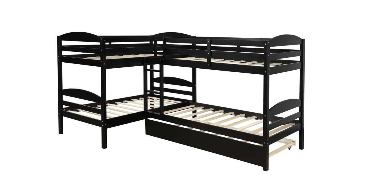 L-shaped bunk bed